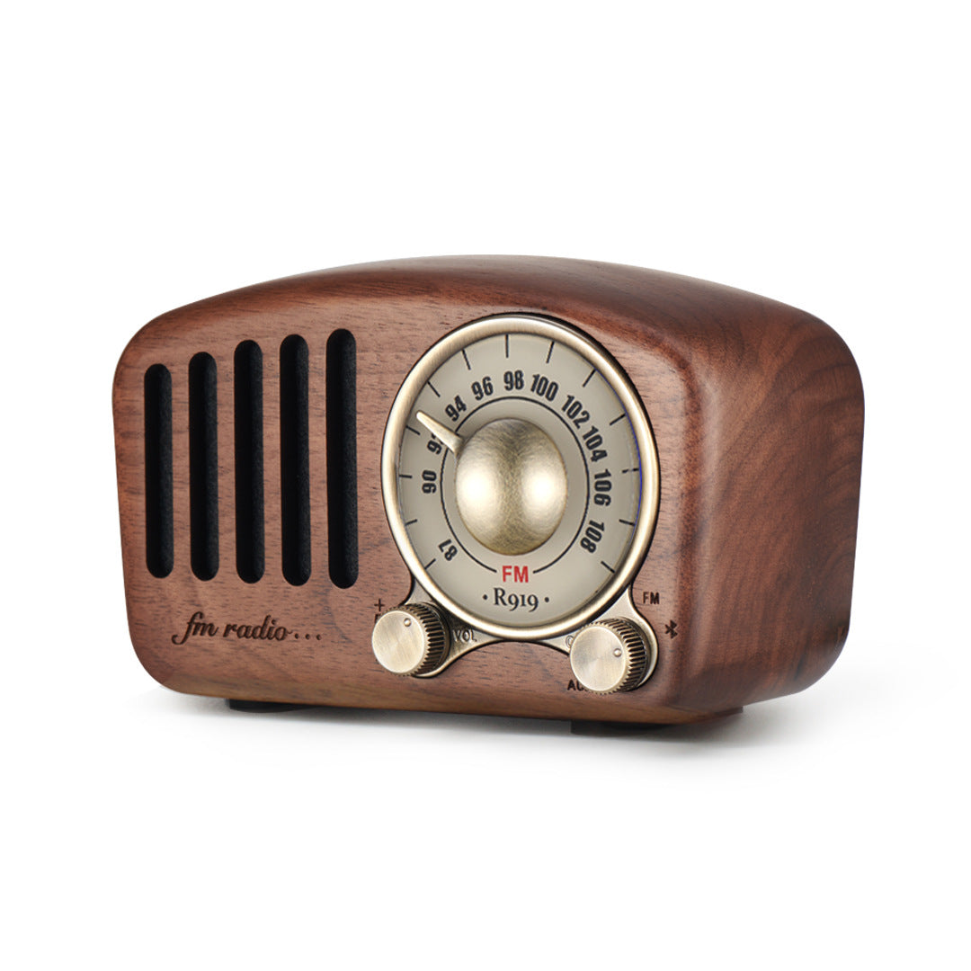 Retro Wooden Bluetooth Speaker: Portable Outdoor Subwoofer with Mobile Phone Audio Card Support