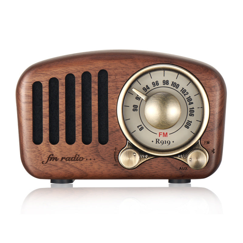 Retro Wooden Bluetooth Speaker: Portable Outdoor Subwoofer with Mobile Phone Audio Card Support