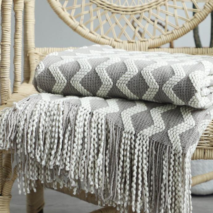 Nordic Knitted Decorative Throw