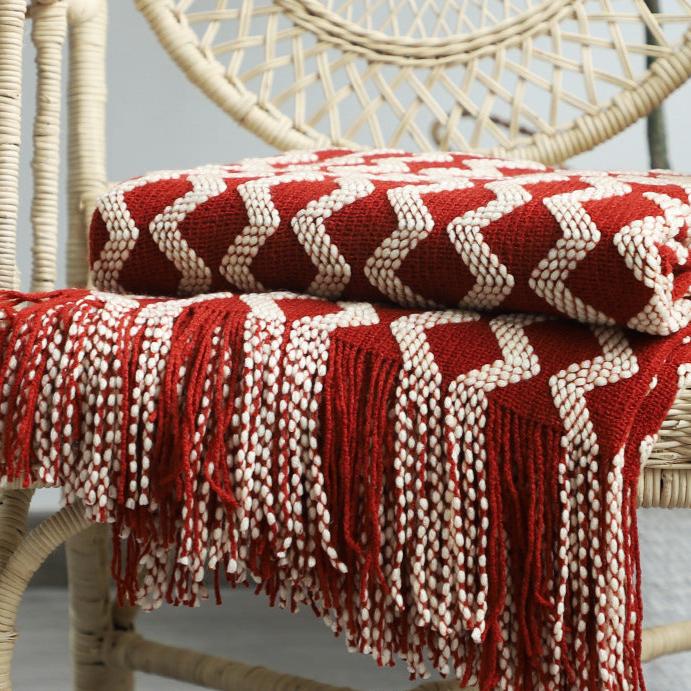 Nordic Knitted Decorative Throw