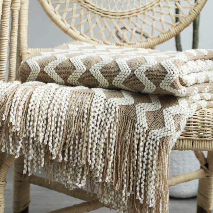 Nordic Knitted Decorative Throw