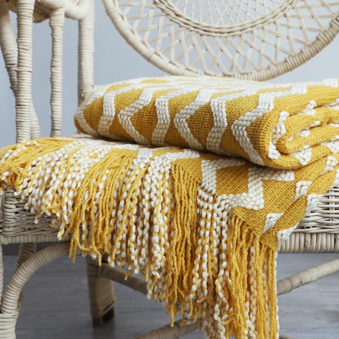 Nordic Knitted Decorative Throw