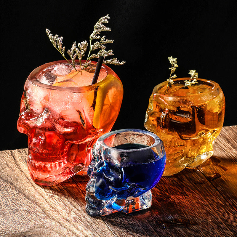 Transparent Skull-Shaped Wine Bottle - Creative Glass Wine Storage