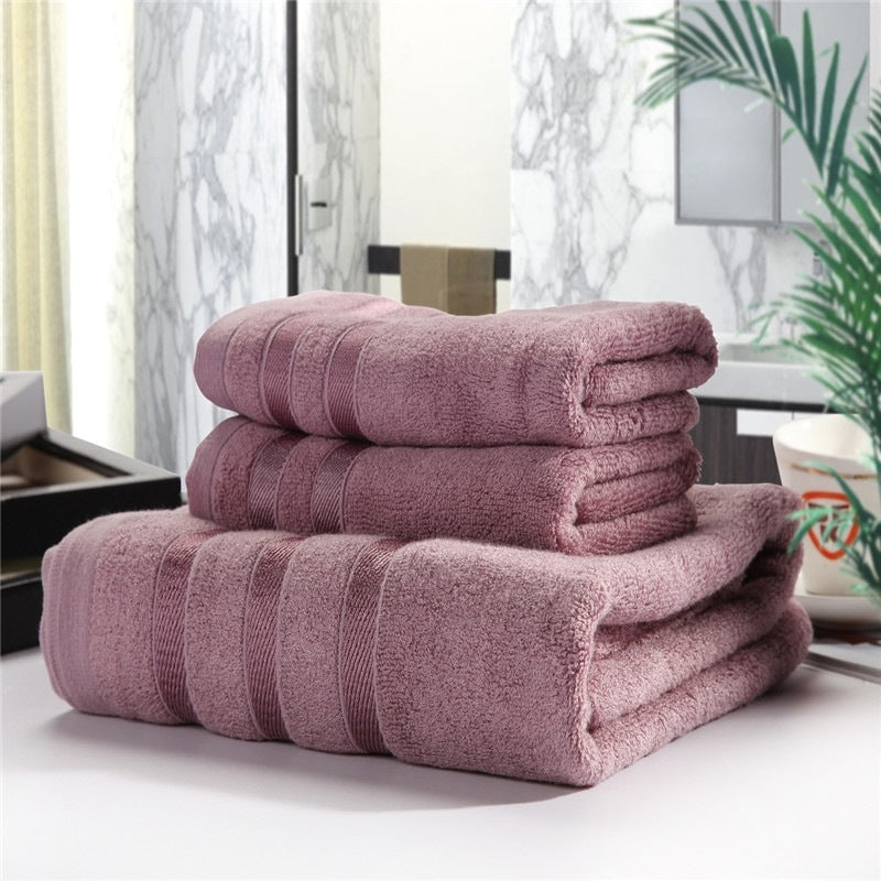 Luxurious Bamboo Cotton Bath Towel Set – 3-Piece Collection