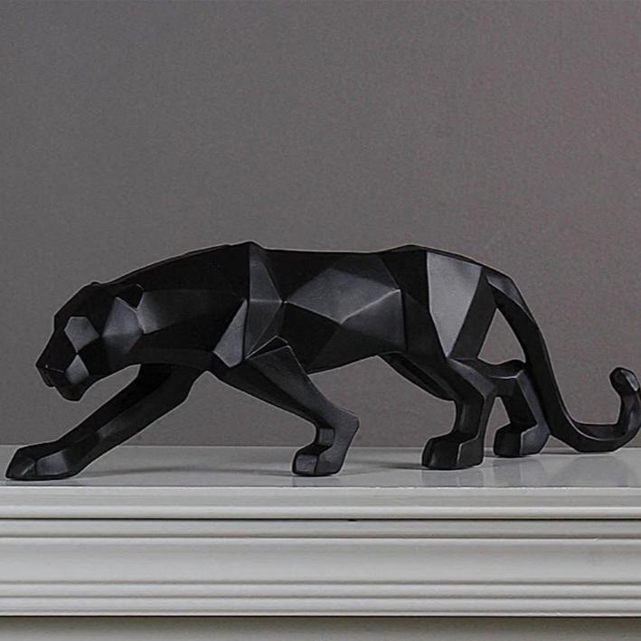 Nordic Geometric 3D Animal Sculpture - Leopard