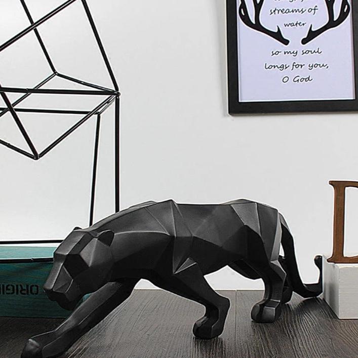 Nordic Geometric 3D Animal Sculpture - Leopard