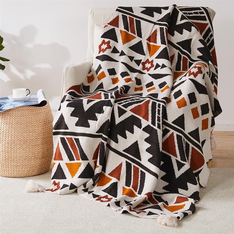 Meizuo Wool Blanket - Bohemian Knitted Jacquard