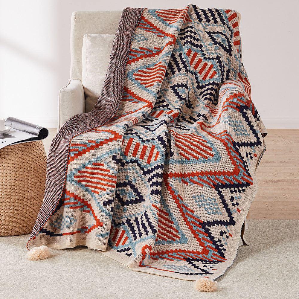 Meizuo Wool Blanket - Bohemian Knitted Jacquard