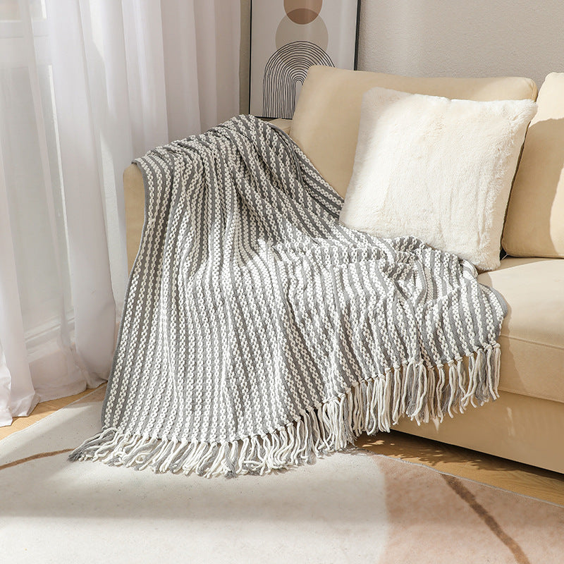 Hand-Knitted Throw Blanket