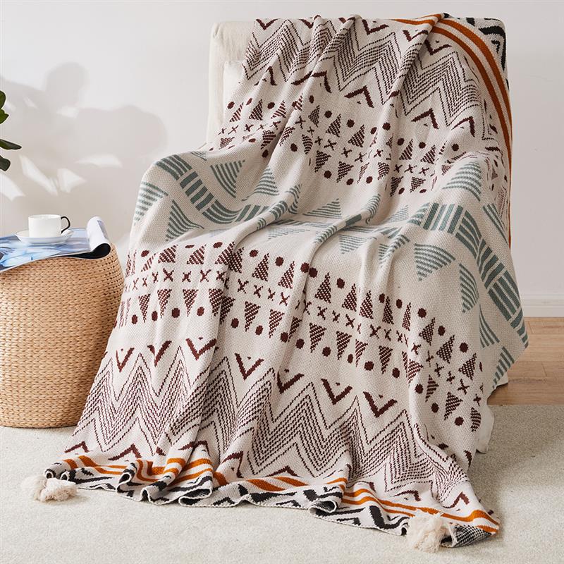 Meizuo Wool Blanket - Bohemian Knitted Jacquard