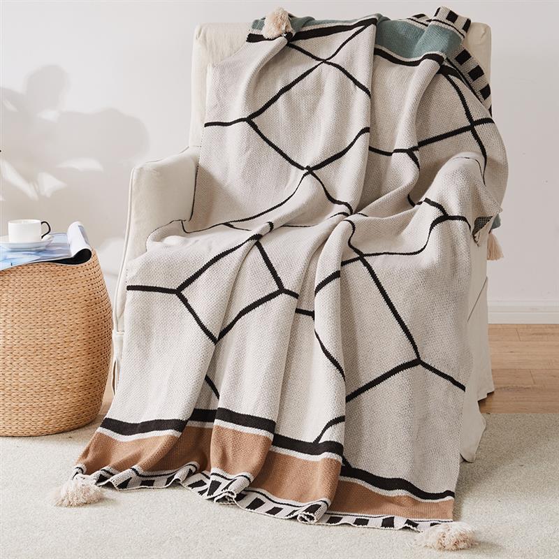 Meizuo Wool Blanket - Bohemian Knitted Jacquard