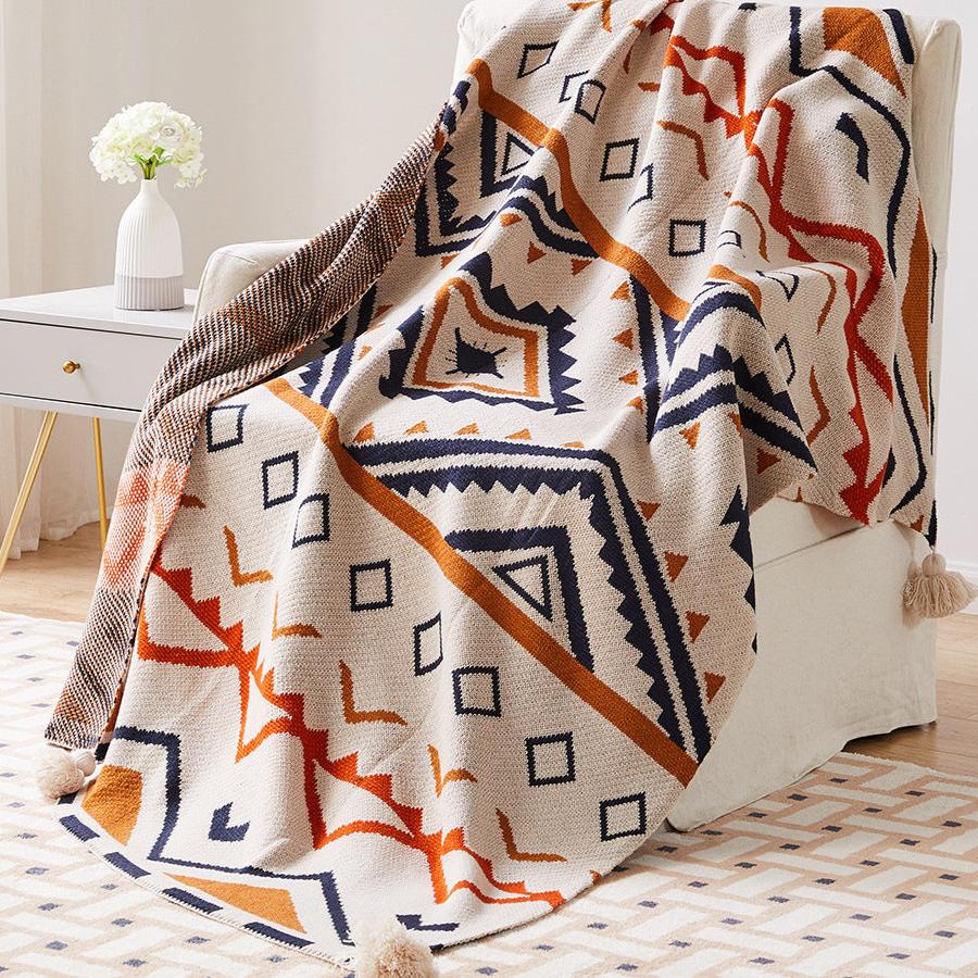 Meizuo Wool Blanket - Bohemian Knitted Jacquard