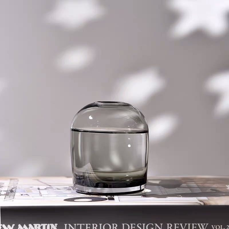 High-End Ash Gray Glass Vase