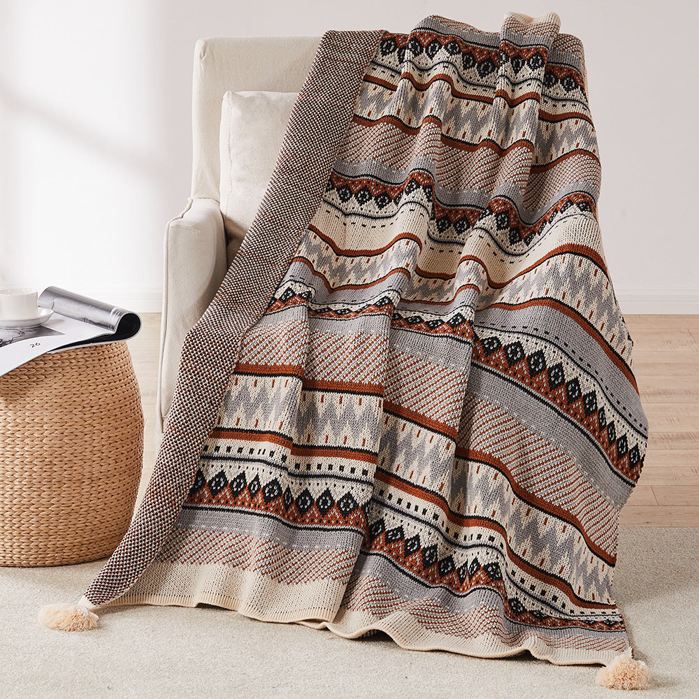 Meizuo Wool Blanket - Bohemian Knitted Jacquard