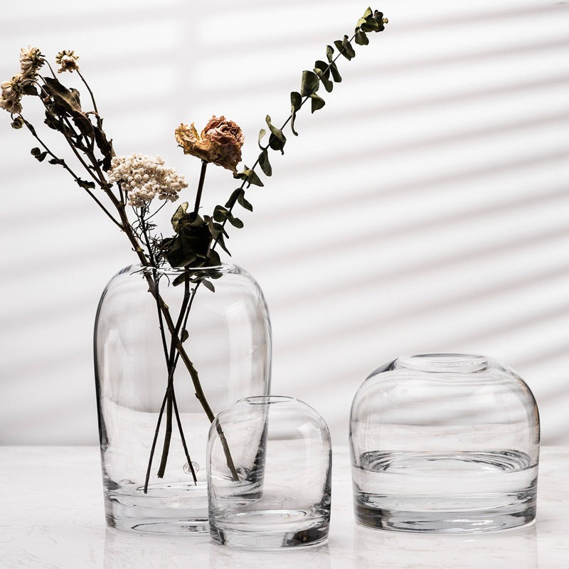 High-End Ash Gray Glass Vase