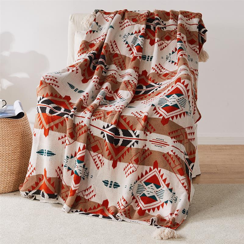 Meizuo Wool Blanket - Bohemian Knitted Jacquard