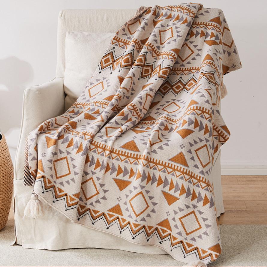 Meizuo Wool Blanket - Bohemian Knitted Jacquard