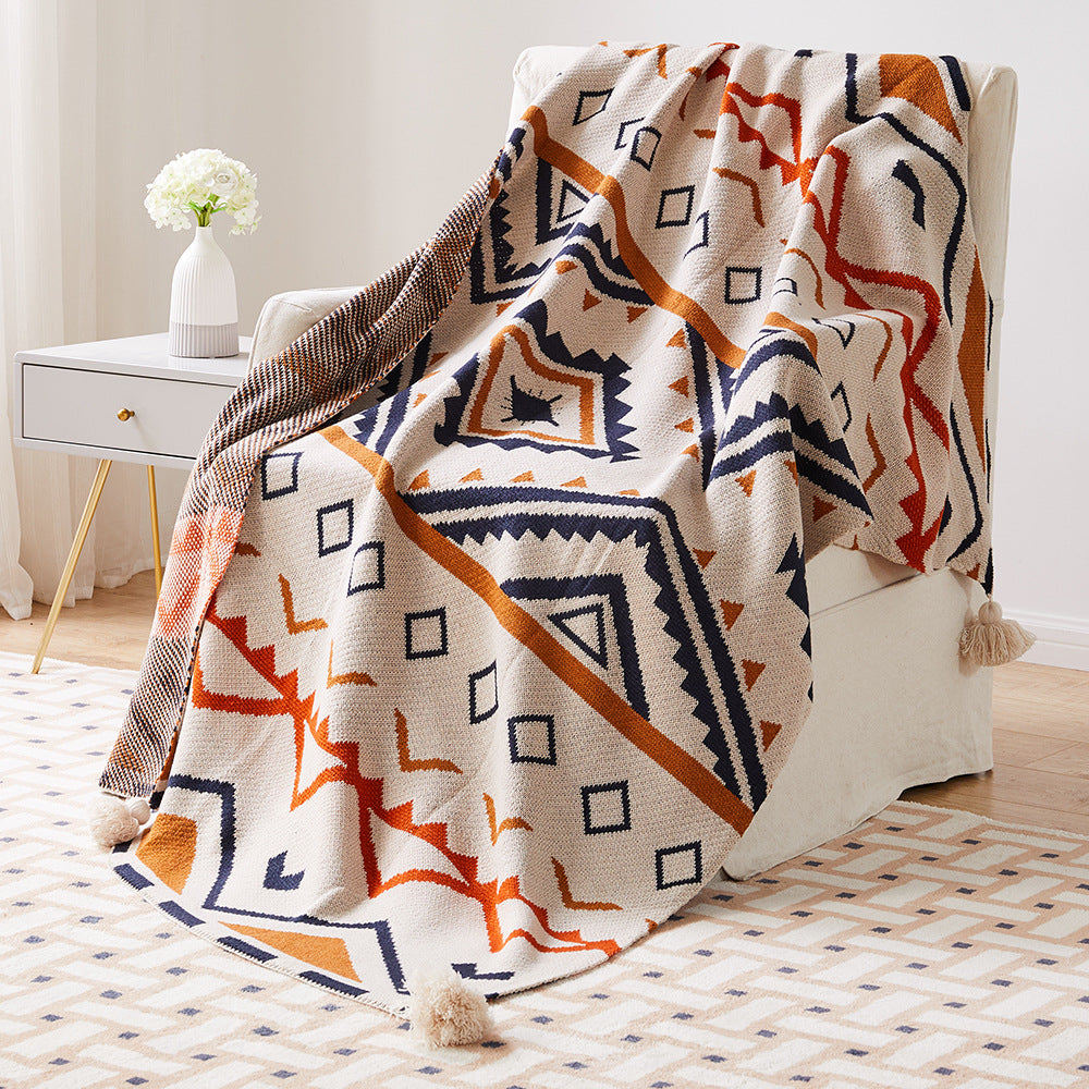 Meizuo Wool Blanket - Bohemian Knitted Jacquard