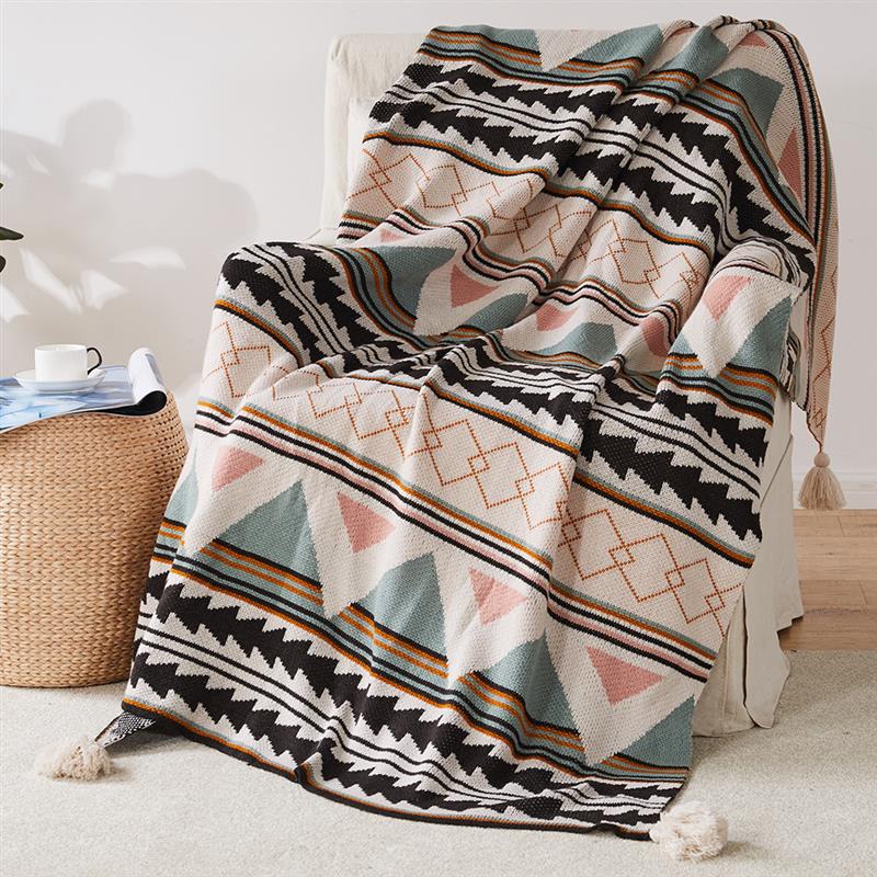 Meizuo Wool Blanket - Bohemian Knitted Jacquard