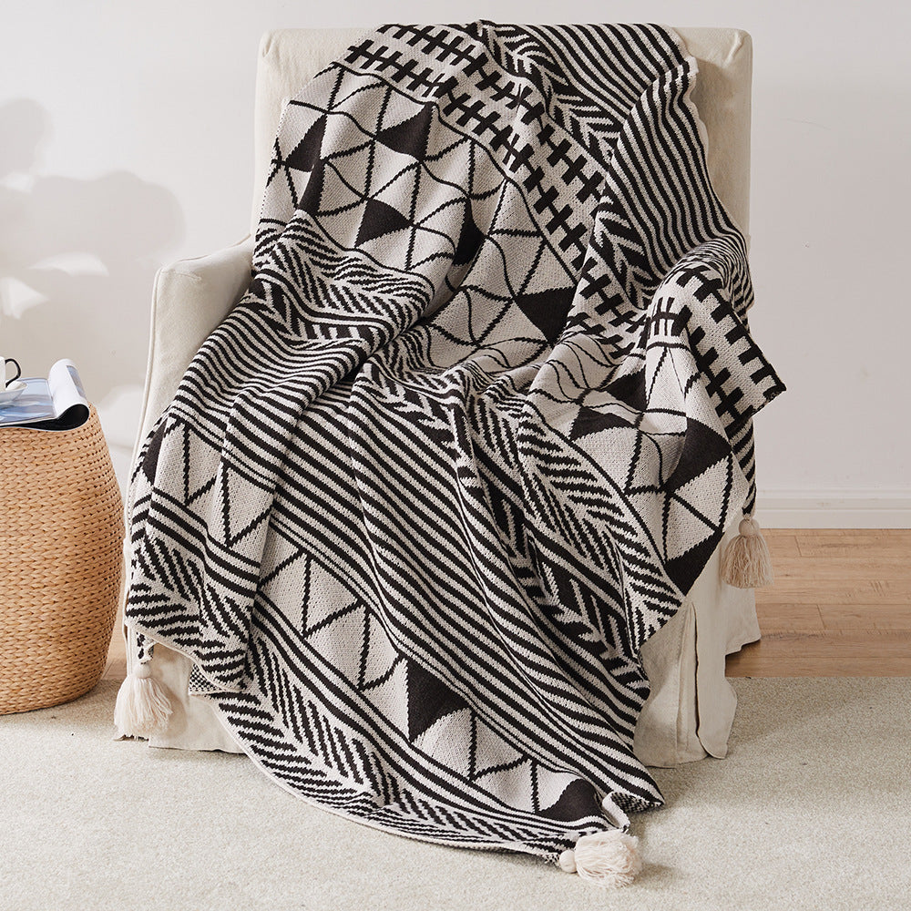 Meizuo Wool Blanket - Bohemian Knitted Jacquard