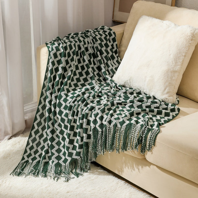 Knitted Blanket - Versatile Geometric Pattern