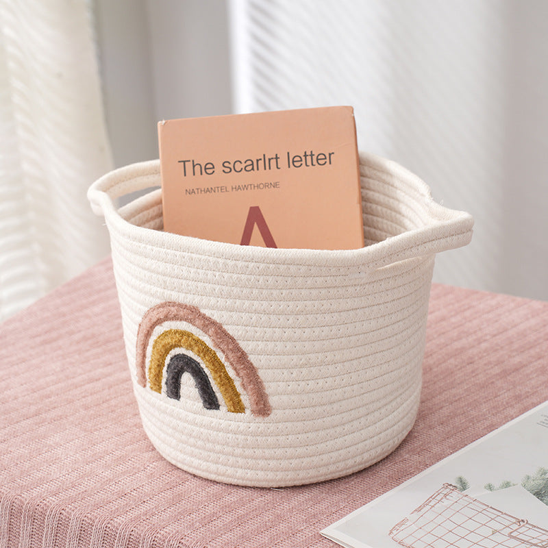 Rainbow Knitted Cotton Storage Basket