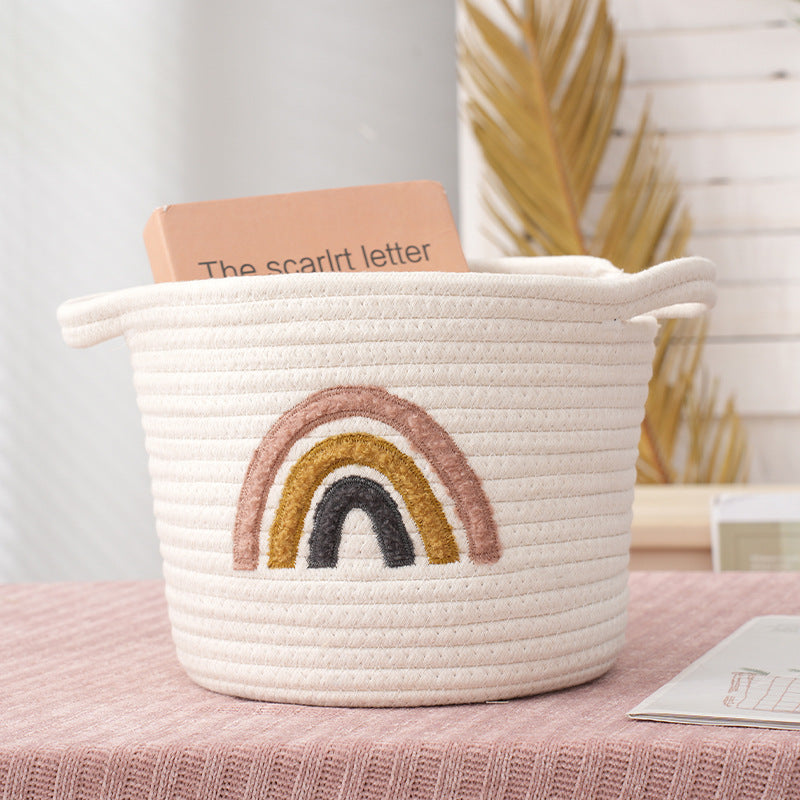 Rainbow Knitted Cotton Storage Basket