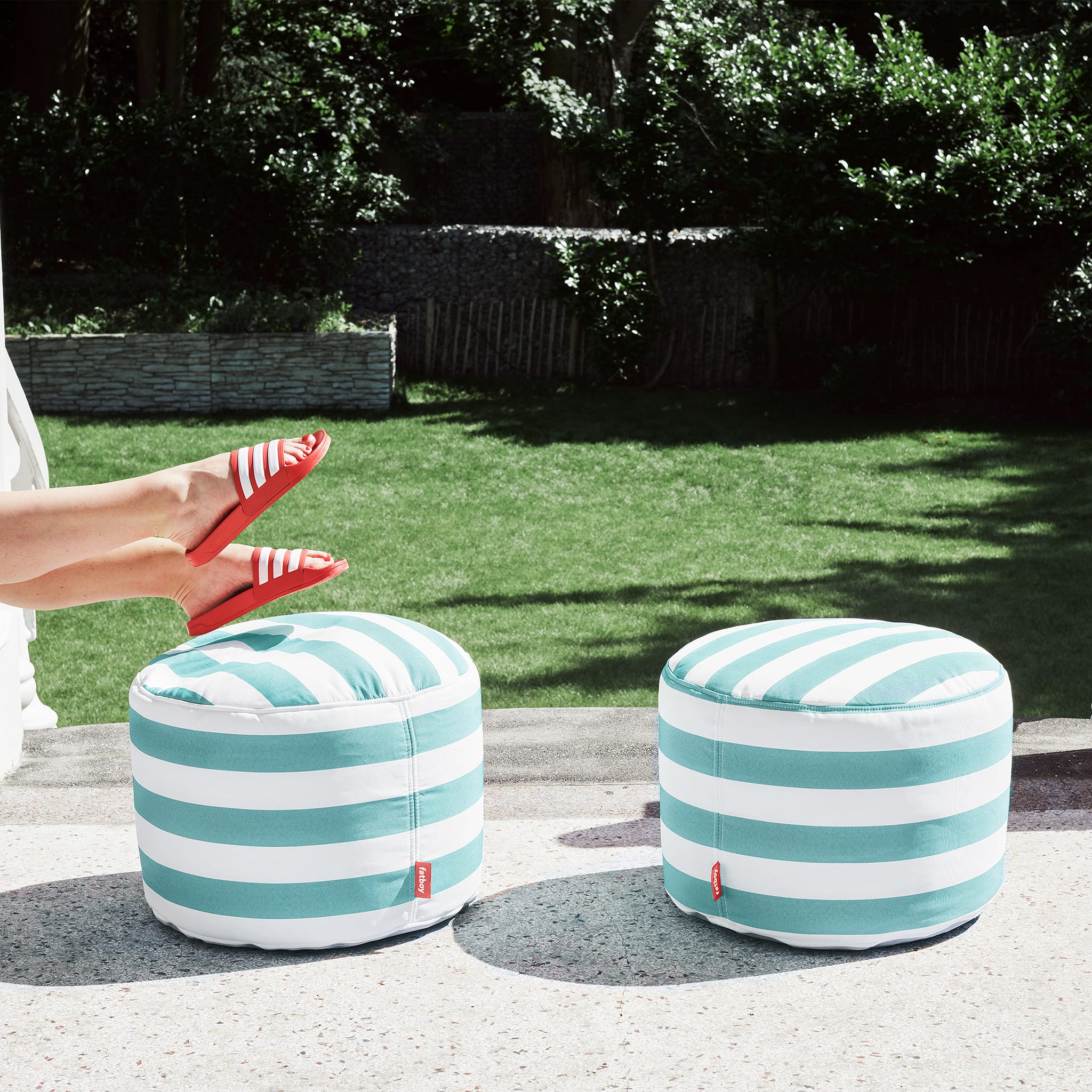 Point Olefin Ottoman & Footest<br> Indoor & Outdoor Use