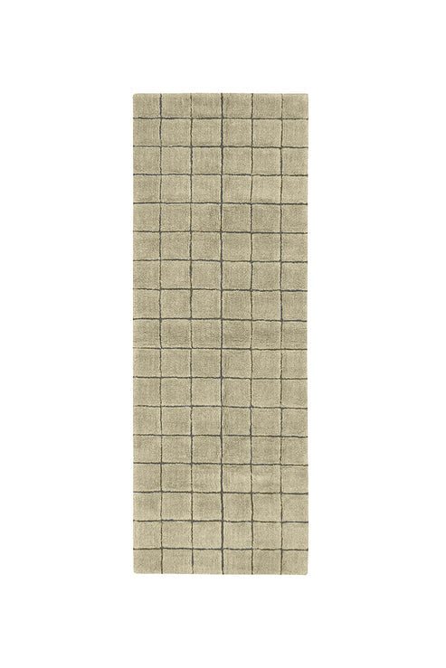 Woolable rug runner Mosaic Moss