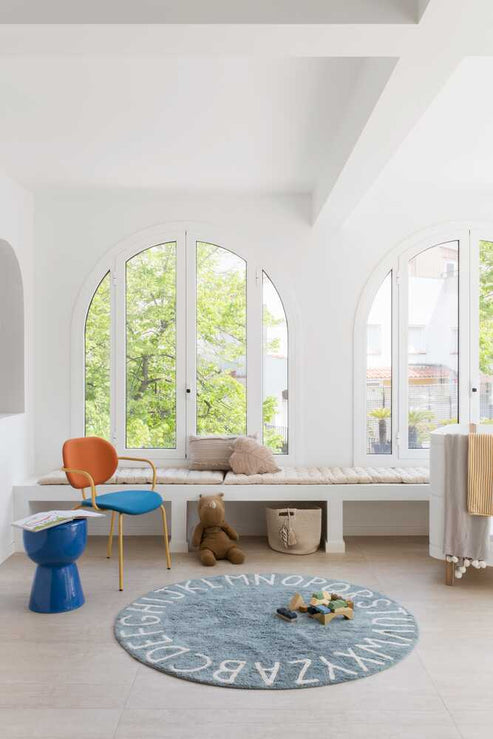 Round ABC Vintage Blue-Natural