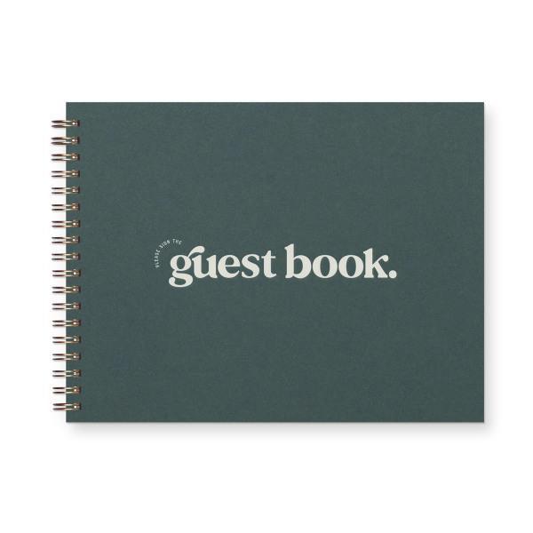 Sign The Guest Book Forest Green Cover | White Ink - Thirty Six Knots - thirtysixknots.com