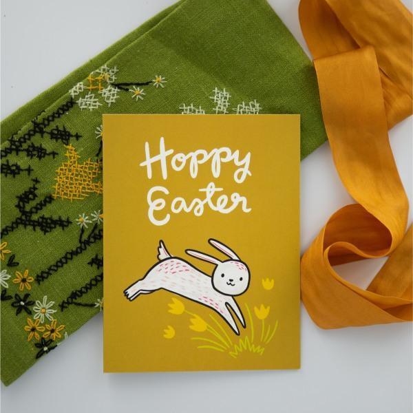 Hoppy Easter Bunny Greeting Card - Thirty Six Knots - thirtysixknots.com