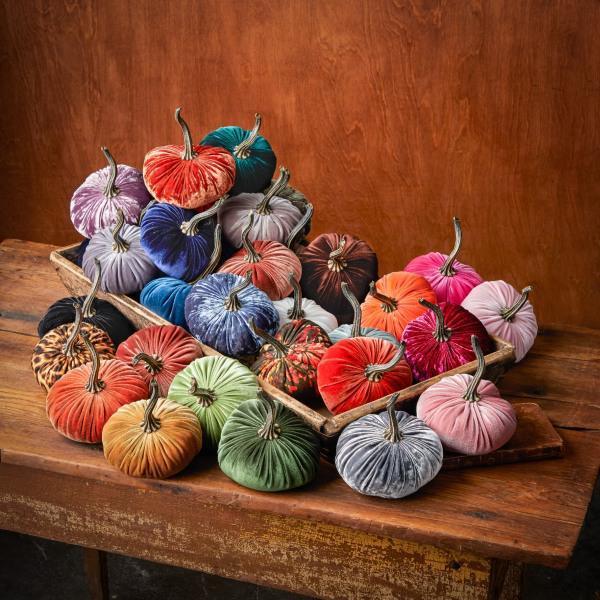 Handmade Small Velvet Pumpkins - Thirty Six Knots - thirtysixknots.com