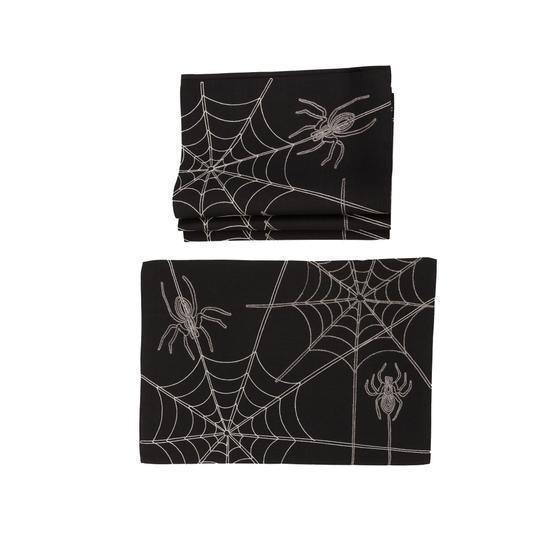 Halloween Spider Web Double layer Placemats - set of 4 - Thirty Six Knots - thirtysixknots.com