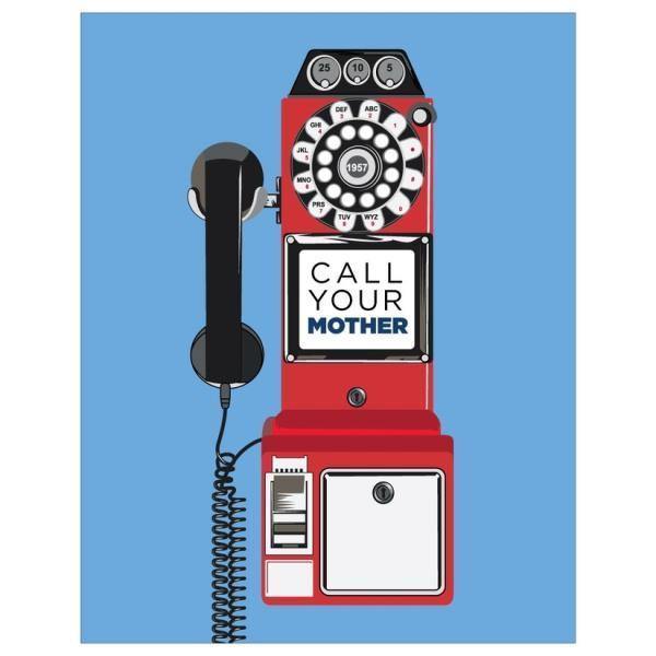 Call Your Mother Payphone Greeting Card - Thirty Six Knots - thirtysixknots.com