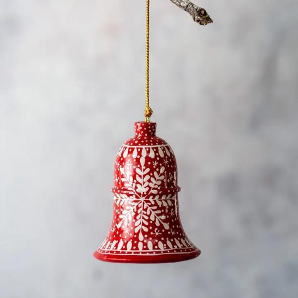 Red Snowflake Hanging Bell - Thirty Six Knots - thirtysixknots.com