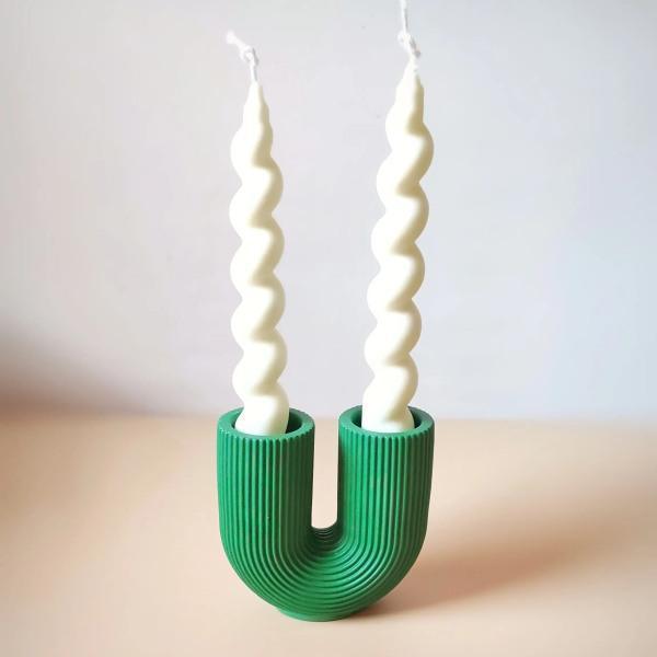 Nordic style U-shaped candlestick - Green - Thirty Six Knots - thirtysixknots.com