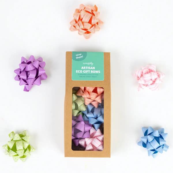 Eco Gift Bows • Artisanal Natural Cotton • Soft Colors Mix - Thirty Six Knots - thirtysixknots.com