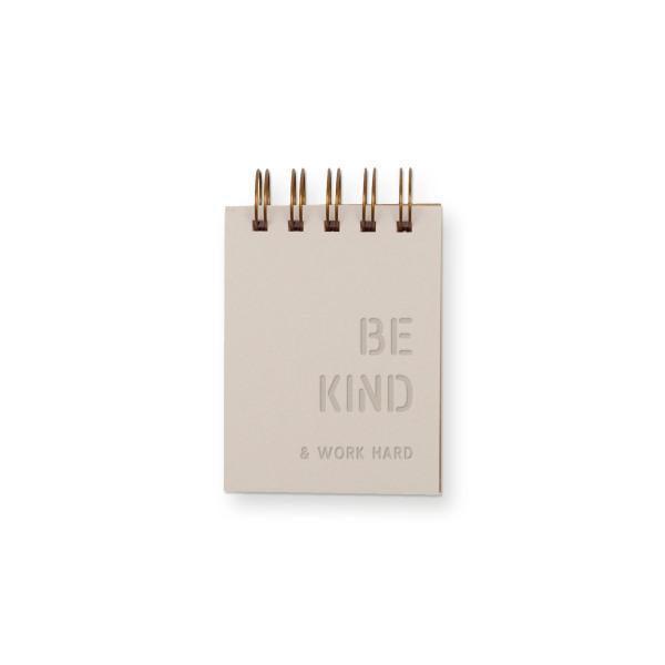 Be Kind Mini Jotter Notebook Morning Fog Cover | Warm Gray Ink - Thirty Six Knots - thirtysixknots.com