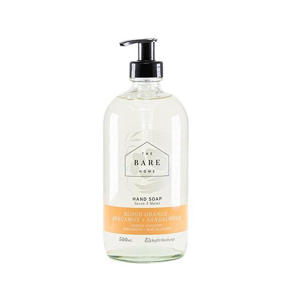 Hand Soap 500 mL Bottle - Blood Orange, Bergamot, and Sandalwood - The Bare Home - Thirty Six Knots - thirtysixknots.com