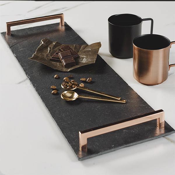 Slate Tray with Copper Handle Long - Thirty Six Knots - thirtysixknots.com