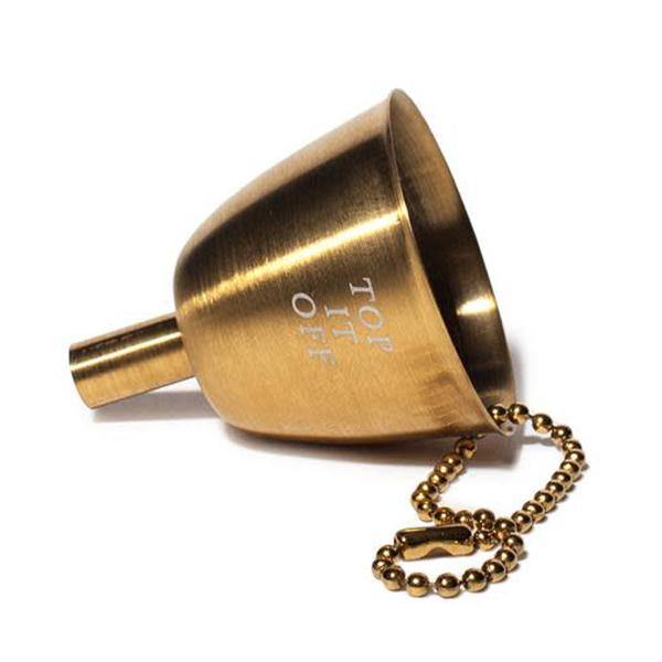 TOP IT OFF Engraved Gold Flask Funnel - Thirty Six Knots - thirtysixknots.com