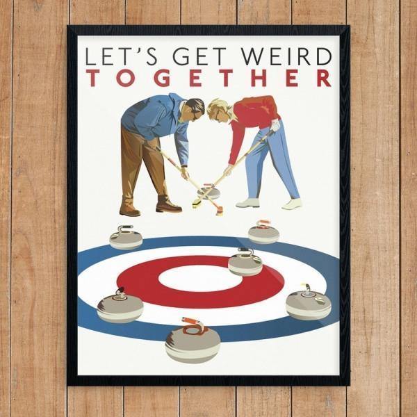 Curling: Let's Get Weird Together Greeting Card - Thirty Six Knots - thirtysixknots.com