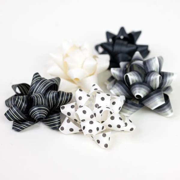 Eco Gift Bows • Artisanal Natural Cotton • Black & White Mix - Thirty Six Knots - thirtysixknots.com