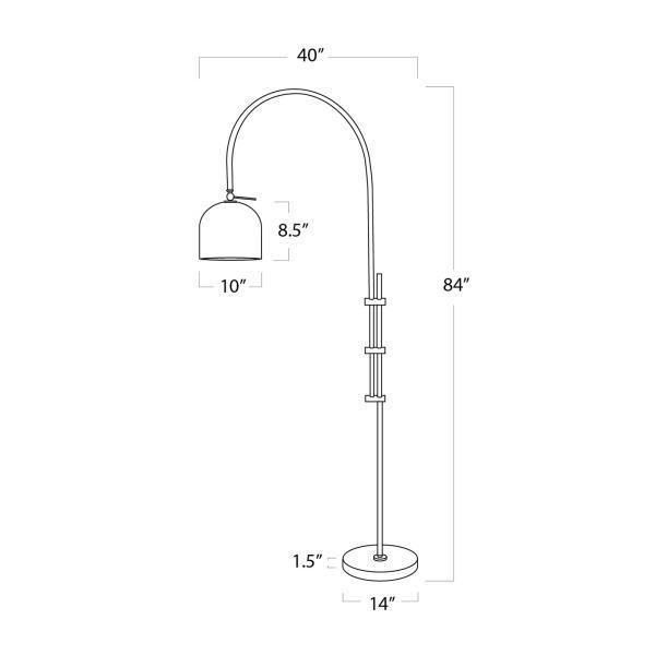 Regina Andrew Arc Floor Lamp With Metal Shade - Thirty Six Knots - thirtysixknots.com