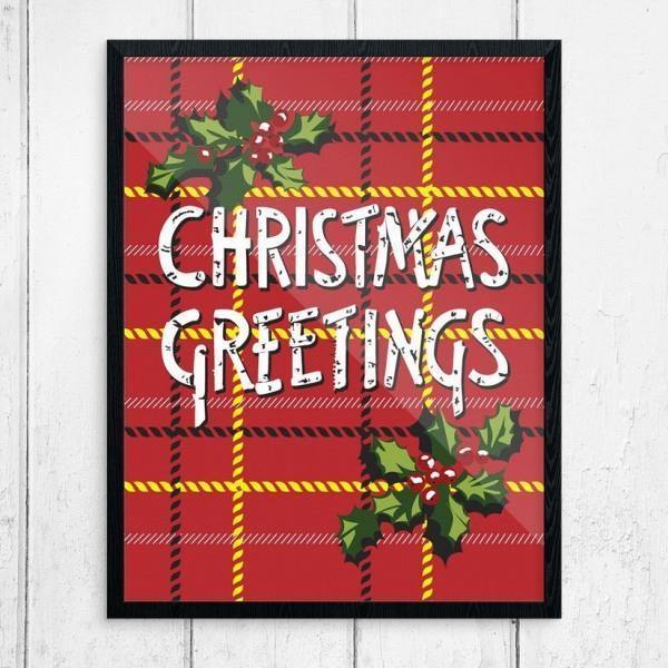 Christmas Greetings on Plaid Greeting Card - Thirty Six Knots - thirtysixknots.com