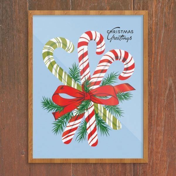 Christmas Greetings Candy Canes Greeting Card - Thirty Six Knots - thirtysixknots.com