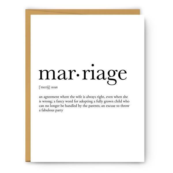 Marriage Definition - Greeting Card - Thirty Six Knots - thirtysixknots.com