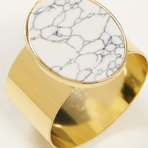Medallion Marble White Napkin Ring, Set of 4 - Thirty Six Knots - thirtysixknots.com