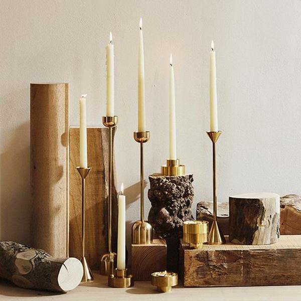 Brass Cone Spindle Candle Holder